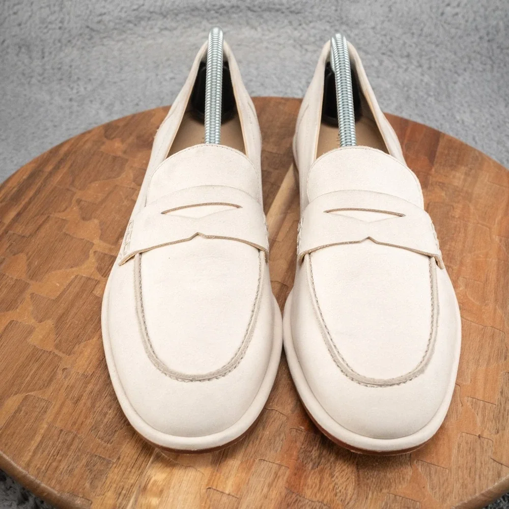 J. McLaughlin Concetta Loafer Shoes Suede Leather Natural Women's Size‎ 11M